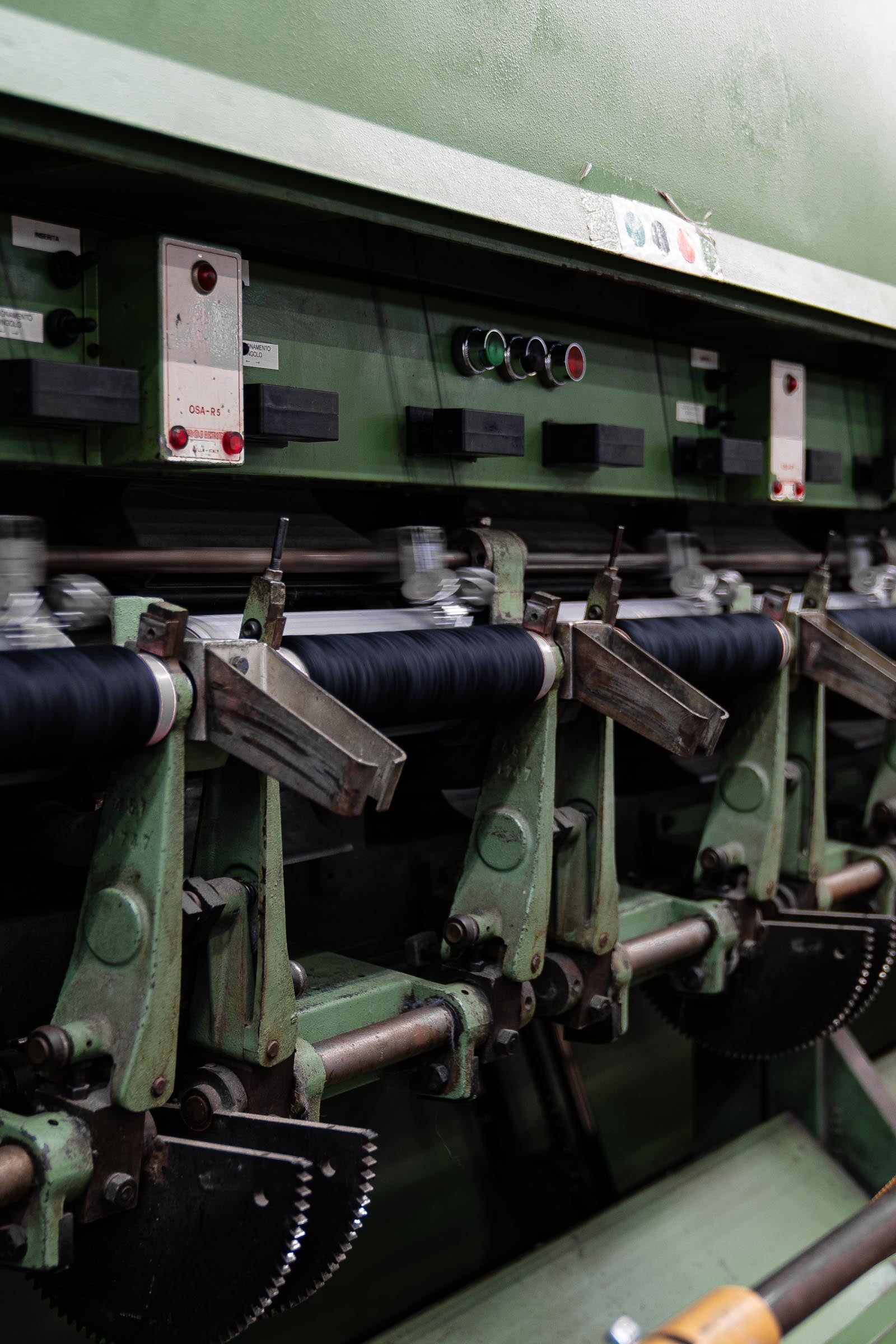 Close up of a spinning machine at the ARA facility
