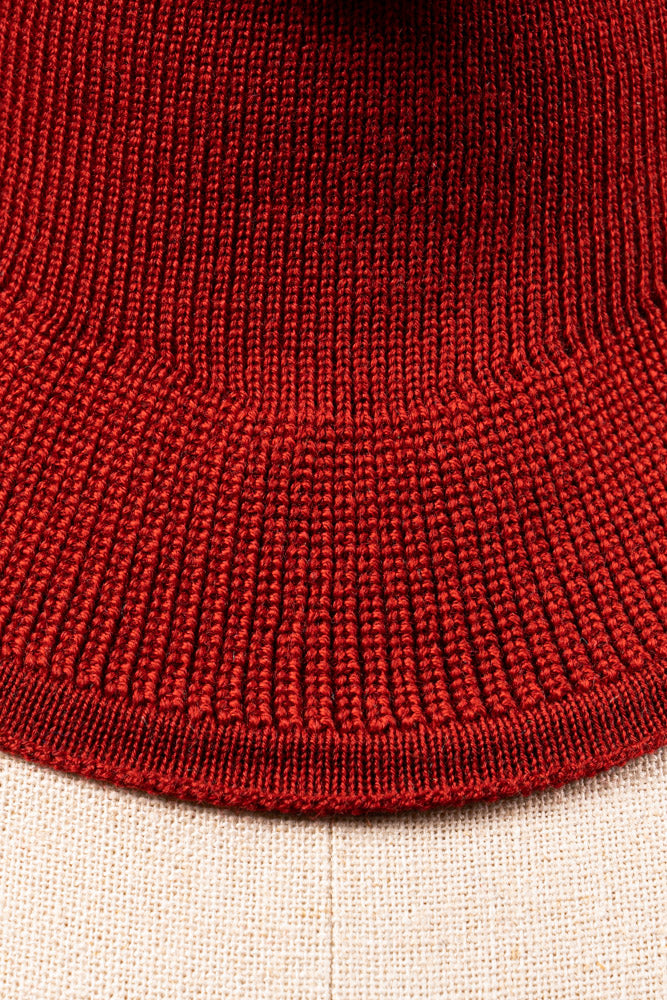 Close up of The Merino Balaclava knit fabric