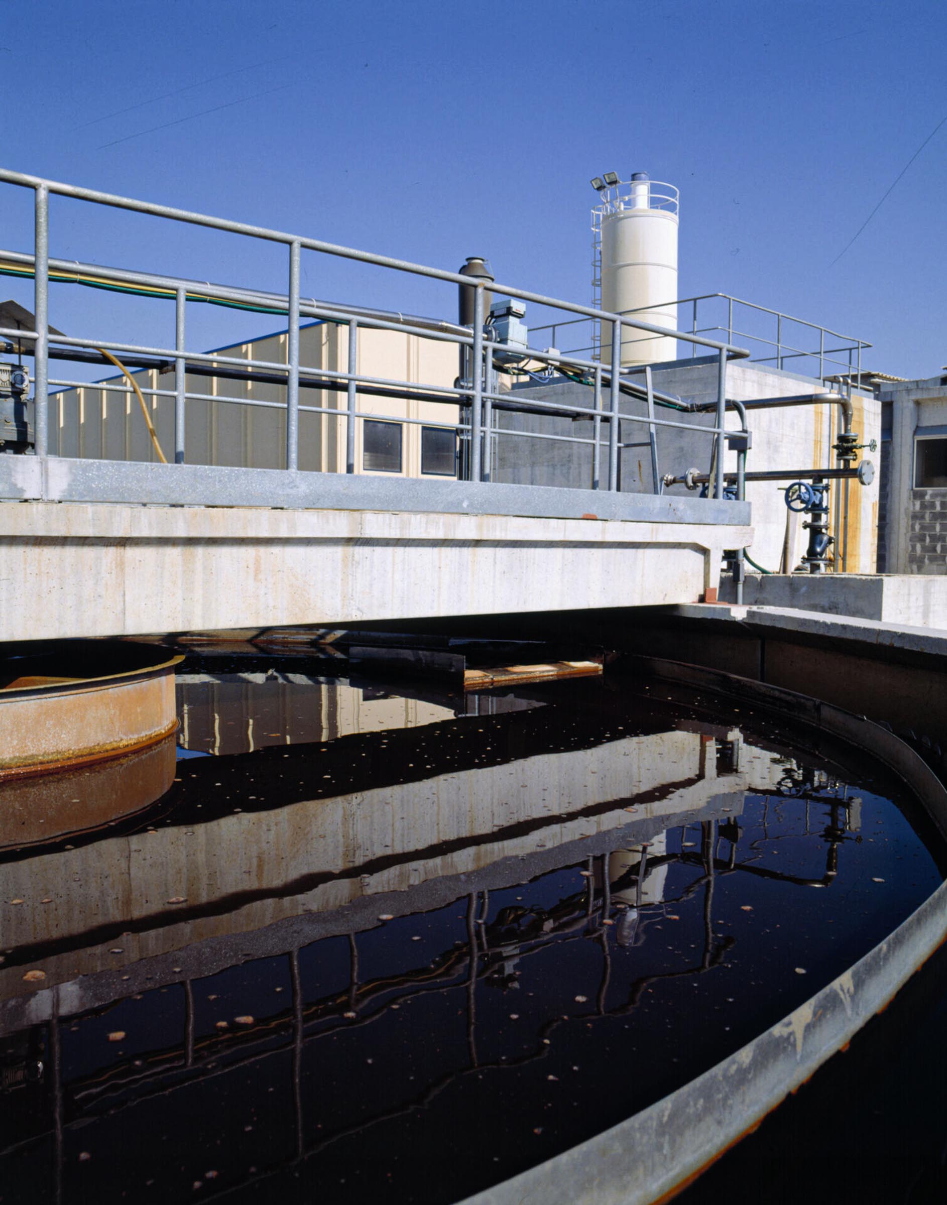A water purification basin at the Pettinatura di Verrone facility.