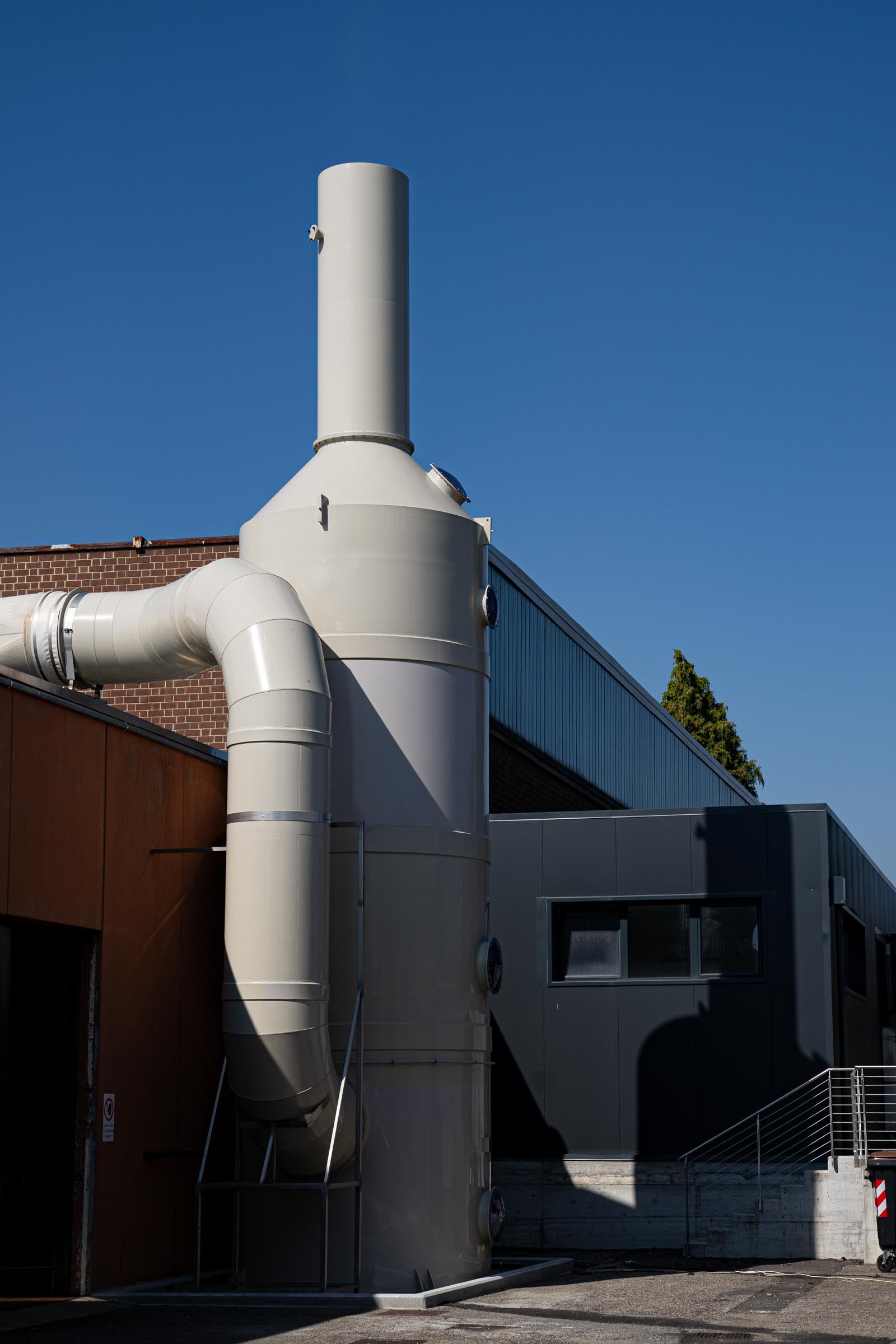 A brand new water purification installation outside the Tintoria Ferraris dyeing facility.