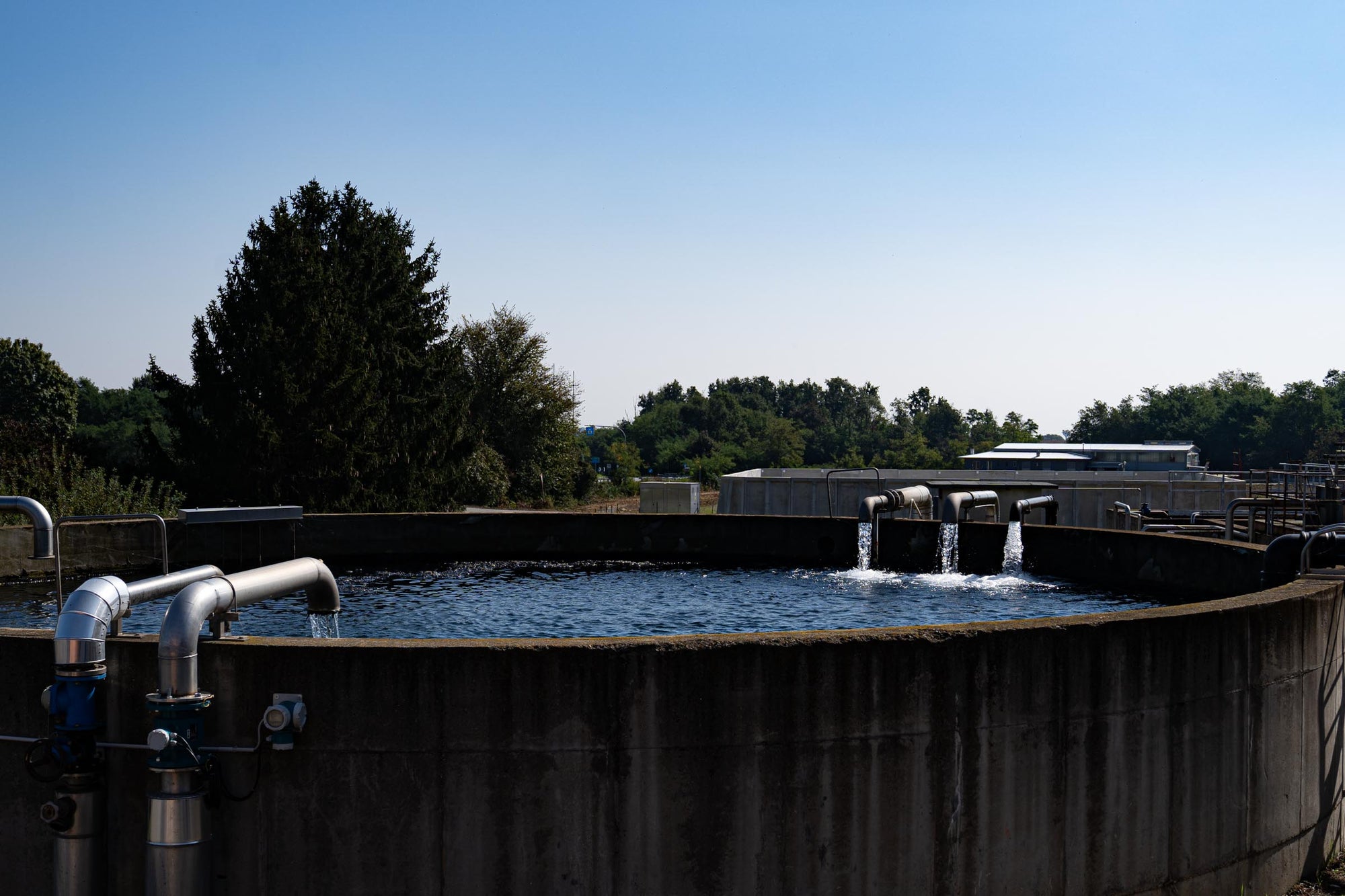  A reservoir of purified water at the Tintoria Ferraris facility.