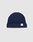 The Merino wool beanie  imperial blue, flat front view Unborn