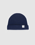 The Merino wool beanie imperial blue, flat front view Unborn