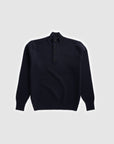 The Merino wool Jacquard Button Up Navy, flat front view Unborn