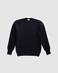 The Merino wool jaquard sweater Navy, flat front - Unborn