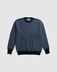 The Merino wool jaquard sweater Navy Grey, flat front - Unborn