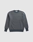 The Merino wool jaquard sweater Navy Grey, flat front - Unborn