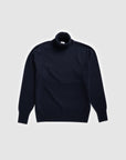 The Merino Wool Roll Neck Navy, flat front - Unborn