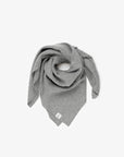 The Merino Wool Square Scarf Grey melange, wrapped flat - Unborn
