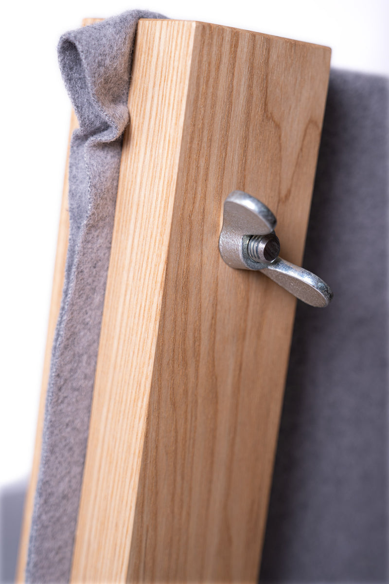 Close up of the wood joins from the Herbarium Lounge chair 