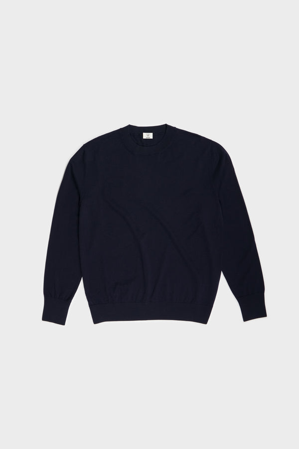 Merino Sweater Featherweight Navy Flat