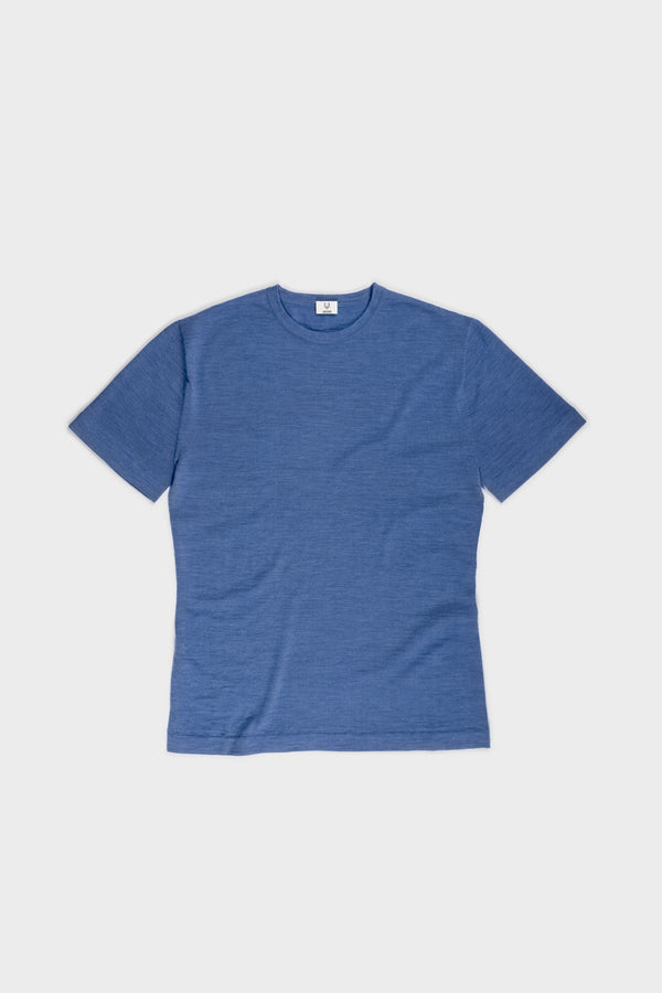 Merino Featherweight T-shirt Sky Blue Flat Lay