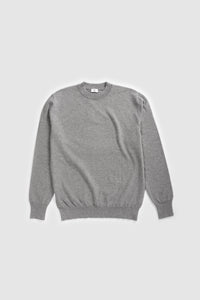 The Merino Wool Sweater Light Grey Melange , flat front - Unborn