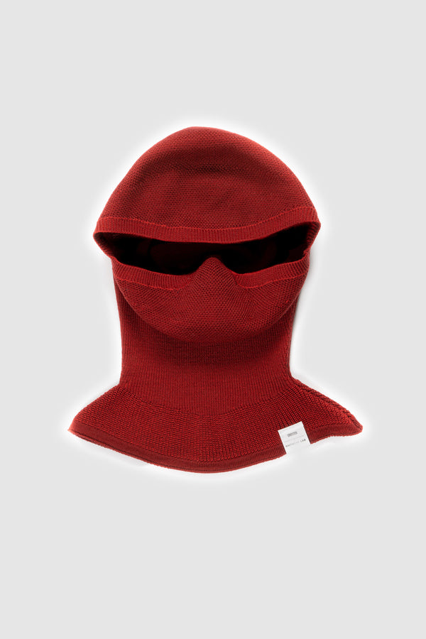 Merino Balaclava Brick Red Flat Front Unborn