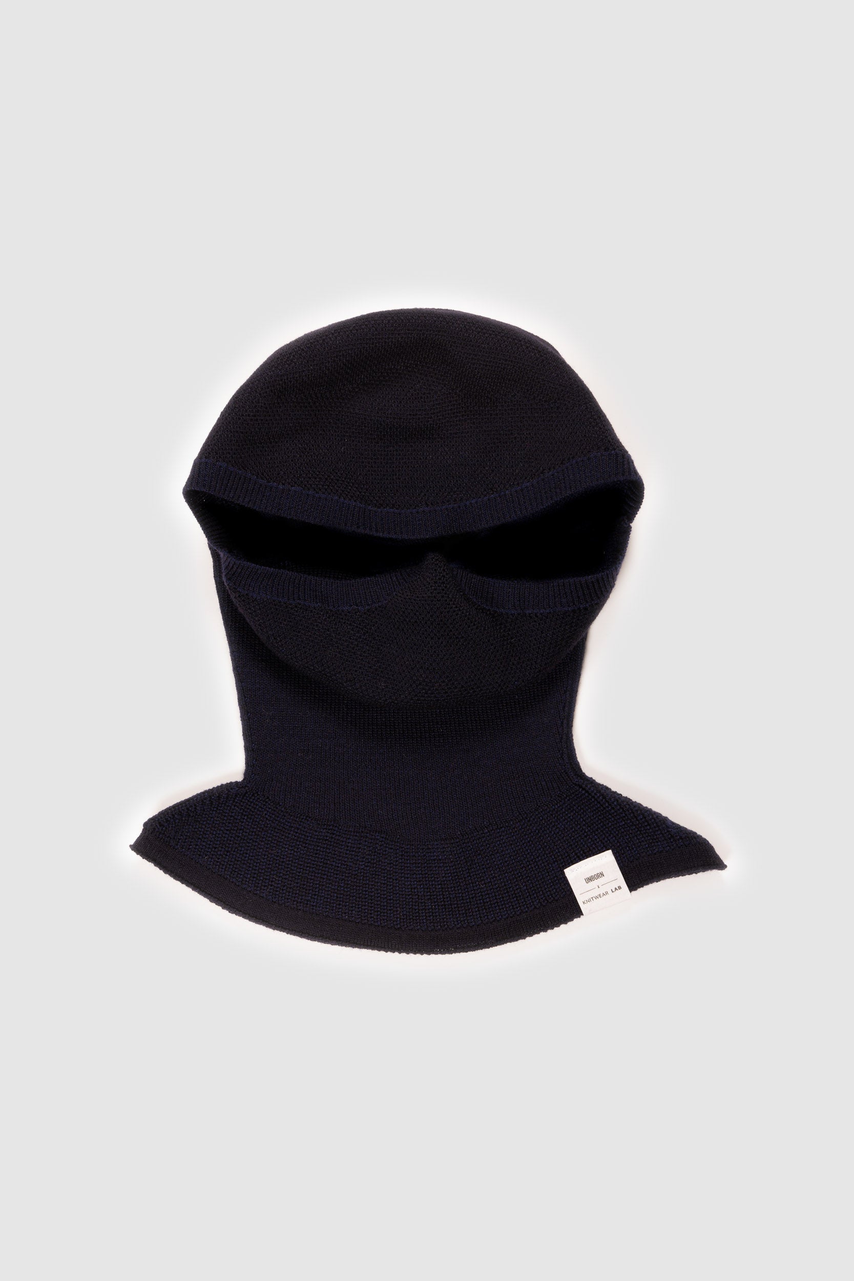 The Merino Balaclava Navy Blue Flat Front