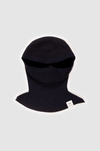 The Merino Balaclava Navy Blue Flat Front