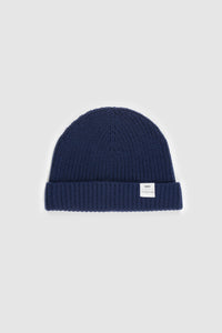 The Merino wool beanie  imperial blue, flat front view Unborn