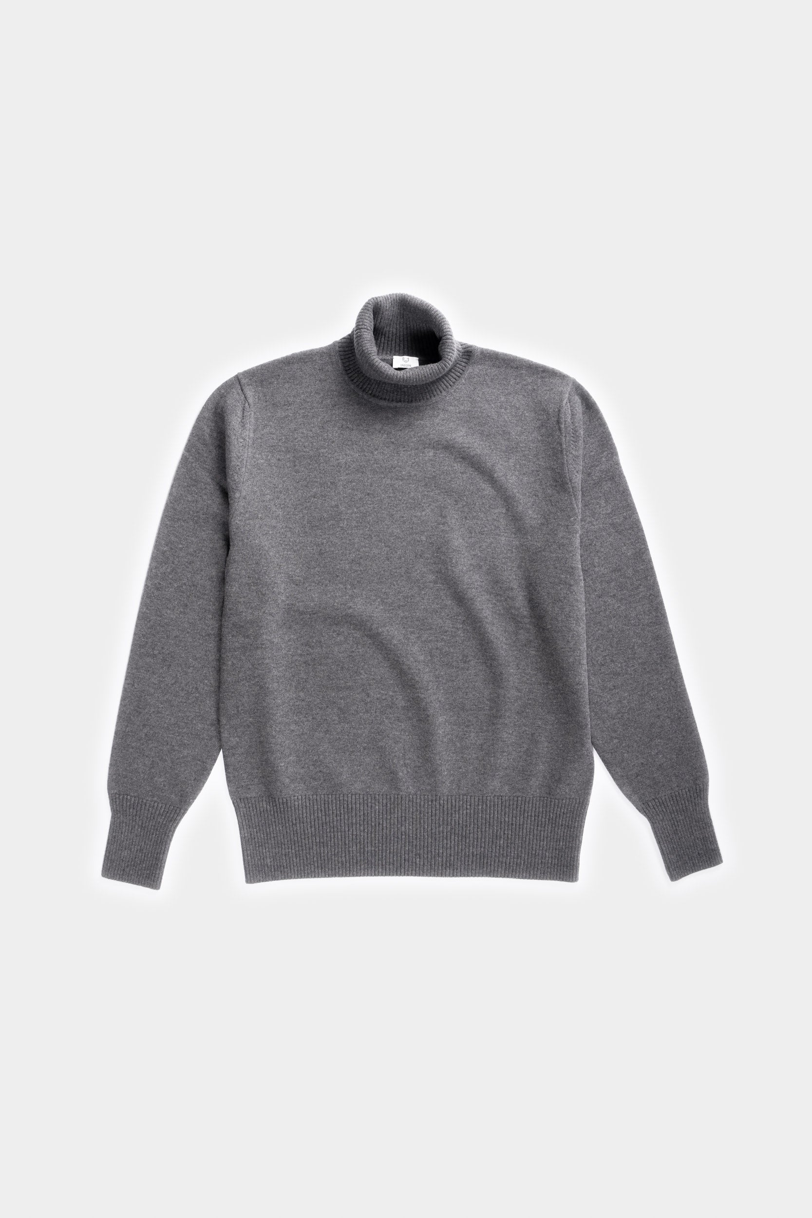 The Merino Wool Roll Neck Grey, flat front - Unborn