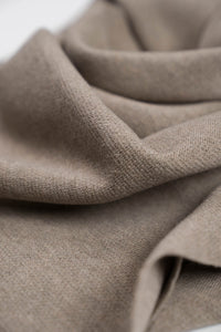 The Merino Wool Square Scarf Beige, close up fabric - Unborn