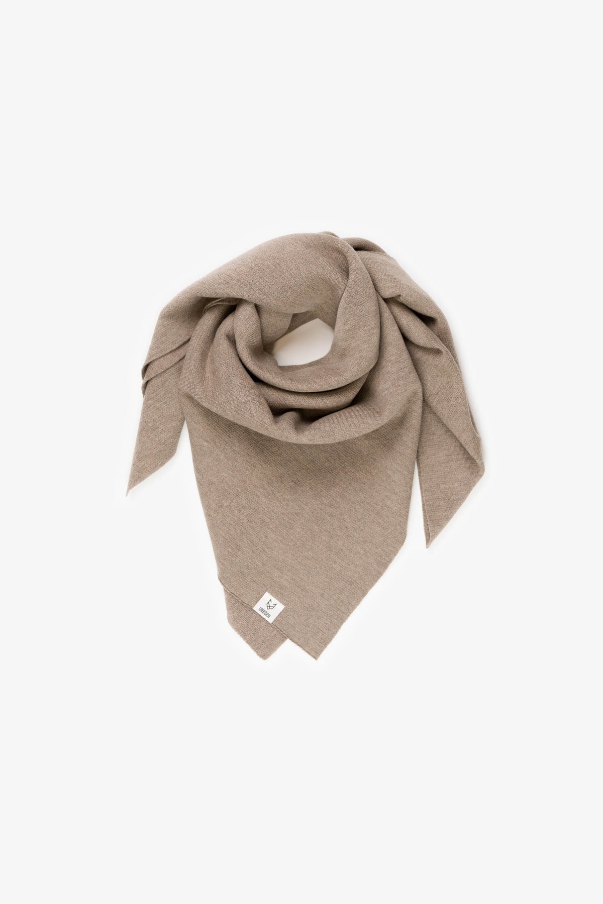 The Merino Wool Square Scarf Beige, wrapped flat - Unborn