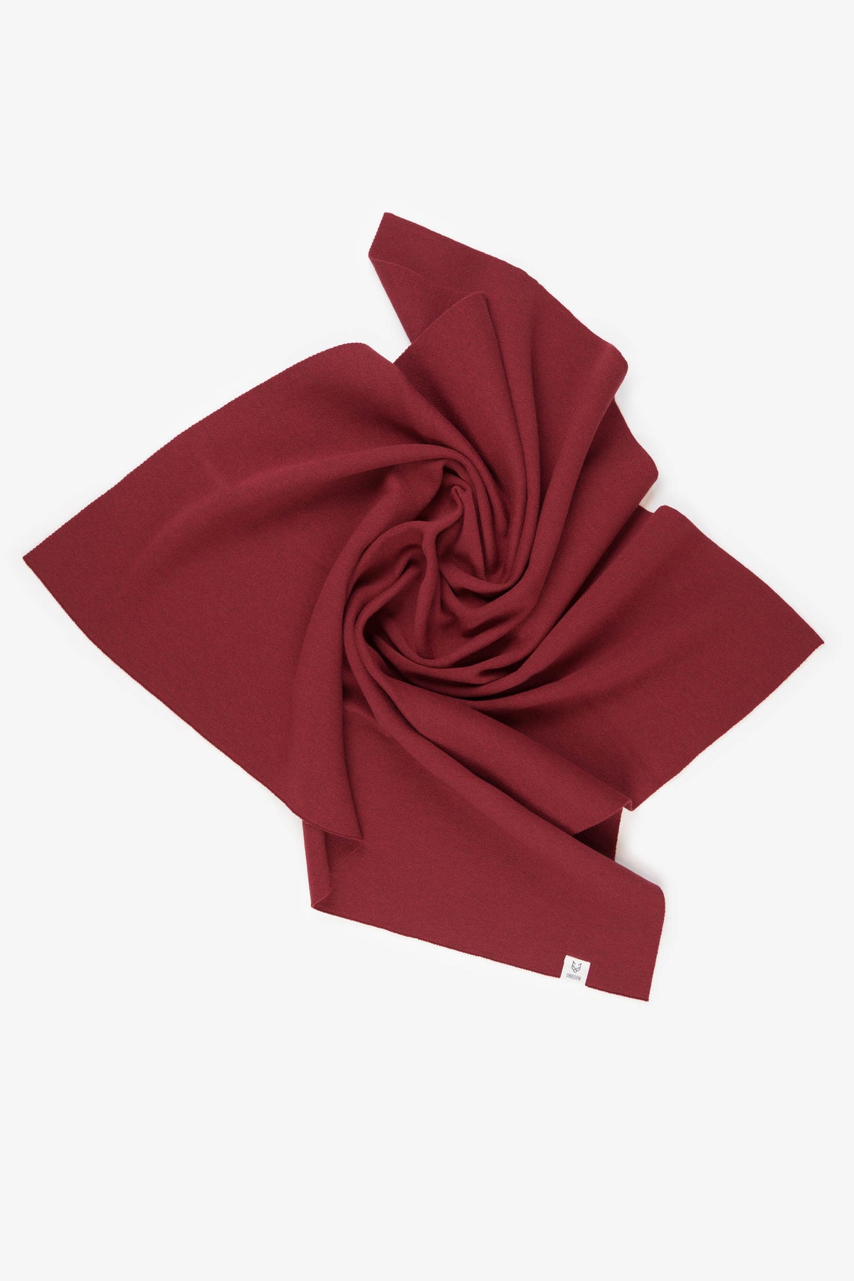 The Merino Wool Square Scarf Brick Red, open flat - Unborn