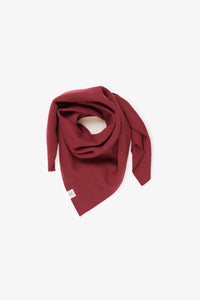 The Merino Wool Square Scarf Brick red, wrapped flat - Unborn