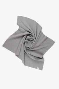 The Merino Wool Square Scarf Grey melange, open flat - Unborn