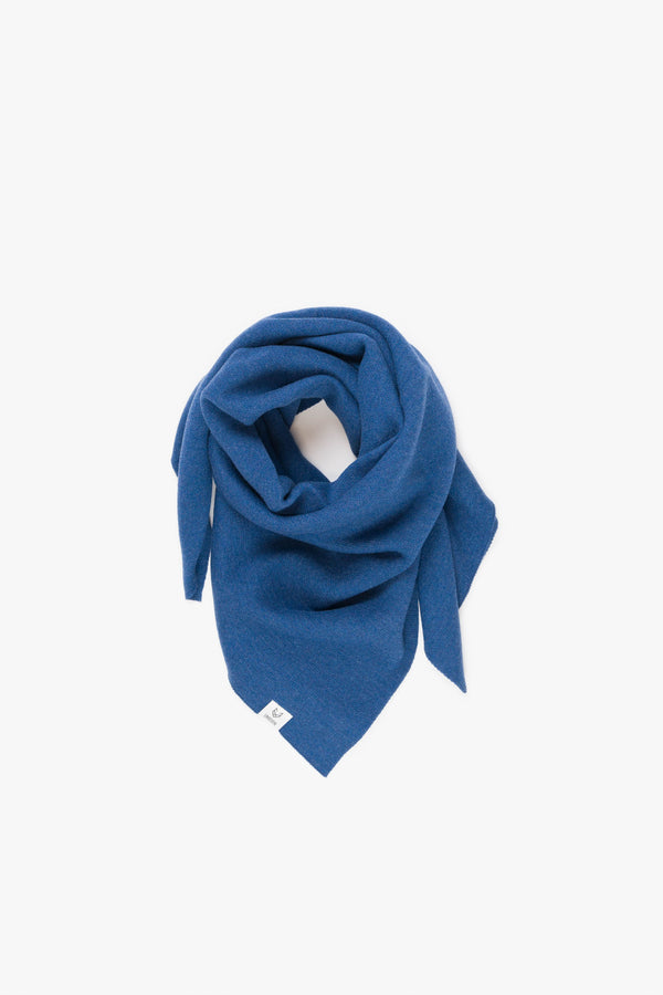 The Merino Wool Square Scarf Sky Blue, wrapped flat - Unborn